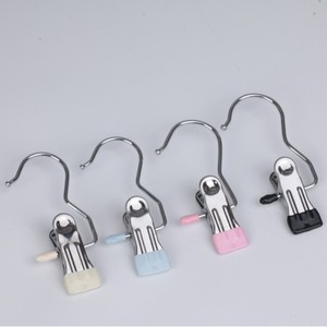 Wholesale Single Tier Seamless <b>Plastic</b> Clothing Organizer with Strong <b>Hook</b> Clip for Pants Socks Pantyhose - Product Image 5
