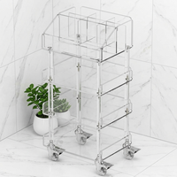 Chariot de service personnalisé en acrylique transparent, chariot de bar de luxe pour la maison, l'hôtel et le restaurant, en acrylique et en lucite