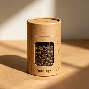 Tube en papier kraft écologique avec emballage pour café en grains, thé, matcha, conteneur cylindrique en carton biodégradable, OEM personnalisé - Product Image 3