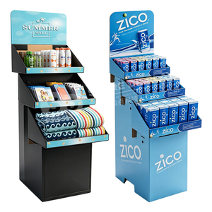 Étagères de présentation multi-niveaux en carton personnalisées, style tiroir, grande capacité, unité de présentation sur pied en carton ondulé pour les collations et les boissons - Product Image 6