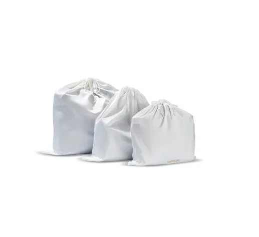 Logotipo personalizado impreso gran cantidad de lujo satén seda polvo bolsa cubierta para bolso peluca embalaje bolsas de satén