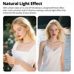 Flash pour appareil photo Ambitful AF100 Mini GN12 5600K TTL Speedlite avec télécommande sans fil et fixation griffe porte-accessoire portable - Product Image 5
