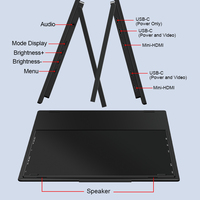 Monitor portátil dual FOPO, éxito de ventas, de 15.6 pulgadas, 1920*1080 IPS FHD, extensor de pantalla para portátil de juegos, para viajes, negocios, computadora, PC