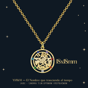 สร้อยคอ Tetragrammaton หินจักระทองสแตนเลสพระเครื่องสำหรับการป้องกันโชคดีโรเดียมชุบกล่องรูปทรงเรขาคณิต - Product Image 4