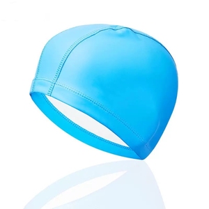 <span class=keywords><strong>Bonnet</strong></span> de bain de couleur pure pour enfant, <span class=keywords><strong>bonnet</strong></span> de bain élastique avec revêtement en cuir PU, <span class=keywords><strong>tissu</strong></span> en nylon, unisexe - Product Image 2