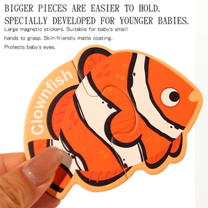 Rompecabezas Magnético de <span class=keywords><strong>Animales</strong></span> Marinos de Dibujos Animados para Refrigerador, <span class=keywords><strong>Pizarra</strong></span> Blanca y Negra - Product Image 3