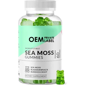 OEM Private Label Sea Moss Gummies With Bladderwrack Burdock Root Gummies For Thyroid Healthy Skin Detox Weight Loss