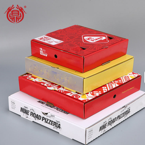 Caja de <span class=keywords><strong>Pizza</strong></span> Plegable Personalizable de 6, 9, 10, 14, 17 y 20 Pulgadas con Orificio de Ventilación para Entrega a Domicilio en Pizzerías Comerciales - Product Image 2