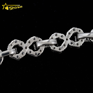 Nuovo Design Lussuoso <span class=keywords><strong>Bracciale</strong></span> Cubano <span class=keywords><strong>Infinity</strong></span> in Argento Massiccio S925 da 8mm con Diamanti Coltivati in Laboratorio e Certificato IGI, Stile Hip Hop Iced Out - Product Image 5