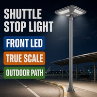 Lámpara Solar Monocristalina de 360 Grados con Montaje en Poste, Batería de 40AH, para Jardín Exterior, Plaza Comercial