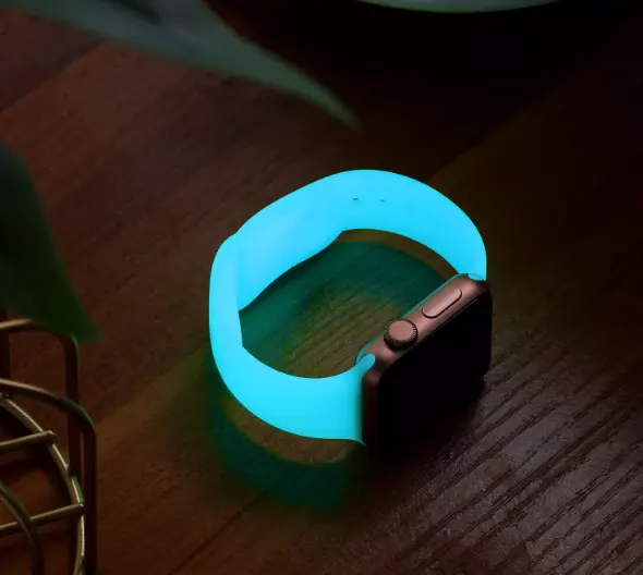 Coolyep-pulsera deportiva brillante para Apple Watch, reloj de pulsera de silicona luminoso para Apple Watch Series