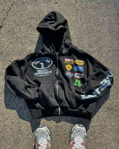 Sudadera con Capucha Informal de Invierno, Estilo Francés de Lujo, con Estampado, Cuello Redondo, de Algodón de 220 g, Cortavientos e Impermeable, Estilo Urbano Personalizado Vintage - Product Image 1