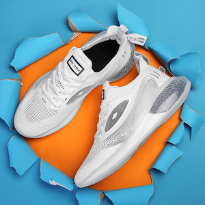 Moda Trendy comodo cuscino scarpe nere Sneakers per uomo leggero camminare scarpe da lavoro a maglia stile corsa - Product Image 3