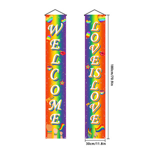 Decorazioni per il Mese della Festa dell'Orgoglio: Striscione Arcobaleno, Insegna per Porta d'Ingresso LGBT, Ornamenti per Feste - Product Image 1