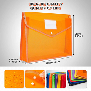 <strong>A4</strong> PVC Poly Envelope Expanding <strong>File</strong> Wallet Document <strong>Folder</strong> Plastic <strong>File</strong> <strong>Folders</strong> - Product Image 6