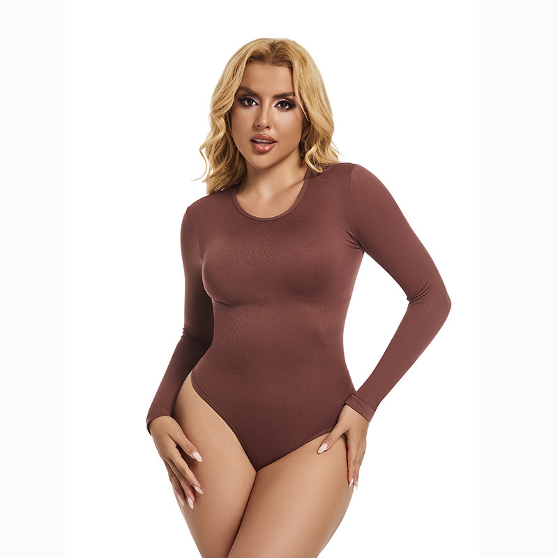 Seamless Long-Sleeve Tummy-Control Thong (Z675218): waistband, closure and adjustment-point detail