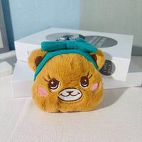 Porte-monnaie en peluche mignon en forme d'ours, porte-clés, sac de rangement pour rouge à lèvres et pièces de monnaie, porte-clés en fourrure moelleuse en forme d'animaux en peluche