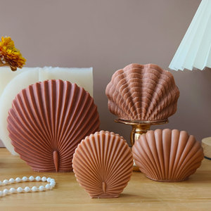 Moules à bougies en <span class=keywords><strong>silicone</strong></span> 3D DIY Sea Shell Scallop Coral Moules à bougies manuels en <span class=keywords><strong>silicone</strong></span> pour l'aromathérapie pour la fabrication <span class=keywords><strong>de</strong></span> bougies - Product Image 4