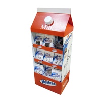 Présentoir en carton ondulé pliable portable personnalisé pour les bouteilles de vin et de bière de supermarché au détail