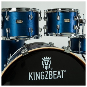 KINGZBEAT-Juego de batería acústica de color azul profundo con carcasa de madera de álamo envuelto en PVC para bateristas con cabezales <span class=keywords><strong>REMO</strong></span> UC - Product Image 3