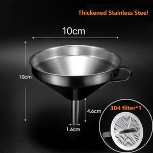 304 aço inoxidável Funil Com destacável Filtro Cozinha Ferramentas Funis 316 Food Grade Big Boca Funil Líquido com Filtro - Product Image 6