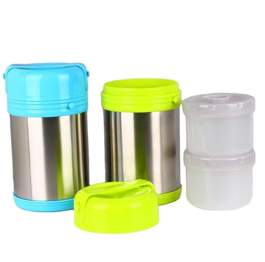 Draagbare 1.5l Dubbele Wand Roestvrij Staal Vacuüm Lunchbox Pot Container Gint Fles Voedsel Met Handvat