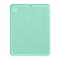 Tapis de séchage de vaisselle en silicone extra large 58x45,5 cm, à nervures surélevées, résistant à la chaleur, antidérapant, facile à nettoyer, pour évier de cuisine