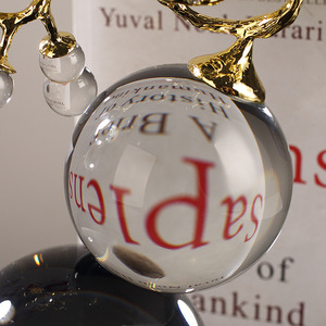 Ornement de gourde en cristal moderne minimaliste, rond, blanc, décoration de salon, cadeau de déménagement - Product Image 3