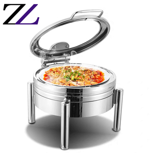 Zhoulin ZL tổ chức sự kiện <span class=keywords><strong>Sterno</strong></span> súp nồi chefer chaffing món ăn thiết bị 8qt chafet Vòng Thủy Tinh Nắp thủy lực phục vụ <span class=keywords><strong>buffet</strong></span> chafer Bộ - Product Image 1