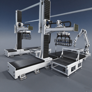 Rail à <span class=keywords><strong>7</strong></span>+8 axes pour la palettisation, rail linéaire monté au sol, positionneur de levage vertical, palettisation multicouche à empilage élevé - Product Image 1
