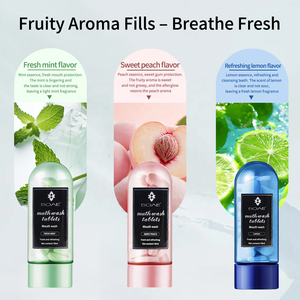 Comprimés de nettoyage des dents antimicrobiens saveur pêche blanche menthe OEM ODM taille de voyage emballage granulés de toilette pratique pour - Product Image 5