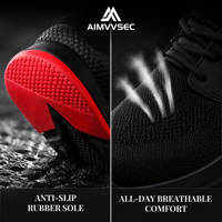 AIMVVSEC – chaussures de sécurité isolées 10KV pour hommes, bottes de travail en cuir imperméables à bout en acier, résistantes aux perforations, chaussures industrielles en Kevlar