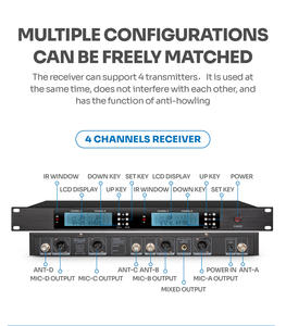 저렴한 가격의 UHF 4채널 핸드헬드 다이내믹 장거리 무선 마이크로폰 (슈어용) - Product Image 4