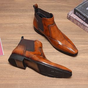Zapatos de Vestir de Cuero Genuino de Alta Calidad para Hombre, Botas con Punta Brillante y Cierre de Cordones, Tendencia Otoñal - Product Image 3