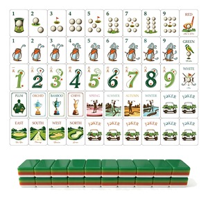 Jeu de Mahjong Américain Moderne Portable Thème Golf Orange Vert <span class=keywords><strong>en</strong></span> Acrylique 160 Pièces Luxe Fait Main Écologique pour 4 Joueurs Casino - Product Image 1