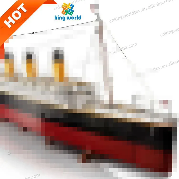 9090 buah film Titanic kapal pesiar besar Model kapal uap Jumbo DIY Rakitan bata mainan konstruksi set blok bangunan