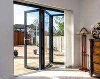 Rejillas de Seguridad Modernas Antirrobo de Aluminio, Puerta Corredera Plegable de Metal Ventilada, con Cerradura Manual, Exterior Impermeable para Hotel