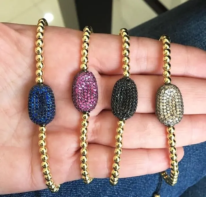Son Bling sıcak satış moda Charm bakır Rhinestone renkli bilezik parti kadın mücevherat aksesuarları