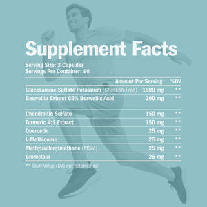 Özel etiket 1500 mg zerdeçal takviyesi glukozamin kondroitin MSM kapsül sağlıklı eklemi destekler - Product Image 3