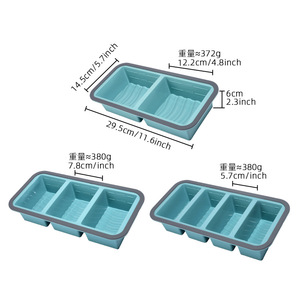 Silicone Food <b>Storage</b> Boxes 2 3 4 Compartment With Lids Divided Molds Freezer <b>Containers</b> Freshness Preserving Baking Camping Use - Product Image 3
