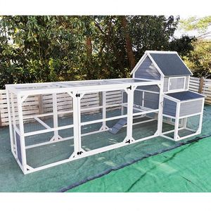بيت دجاج خشبي كبير للاستخدام الخارجي، قفص دجاج كبير بالجملة على طراز المزرعة مع صندوق تعشيش ومنطقة جري - Product Image 2