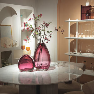 Jarrones Decorativos de Cristal y Vidrio Rojo Estilo Retro para Sala de Estar - Product Image 2