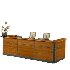 Muebles de oficina baratos, escritorio frontal, pequeño escritorio de recepción KM900