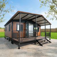 Casa Contenedor Expandible de Doble Ala con Techo a Dos Aguas, Villa Prefabricada para Proyectos Residenciales y de Hostelería