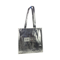 Sac de shopping réutilisable promotionnel en non-tissé noir, or, argent, sac de courses en non-tissé avec logo imprimé personnalisé