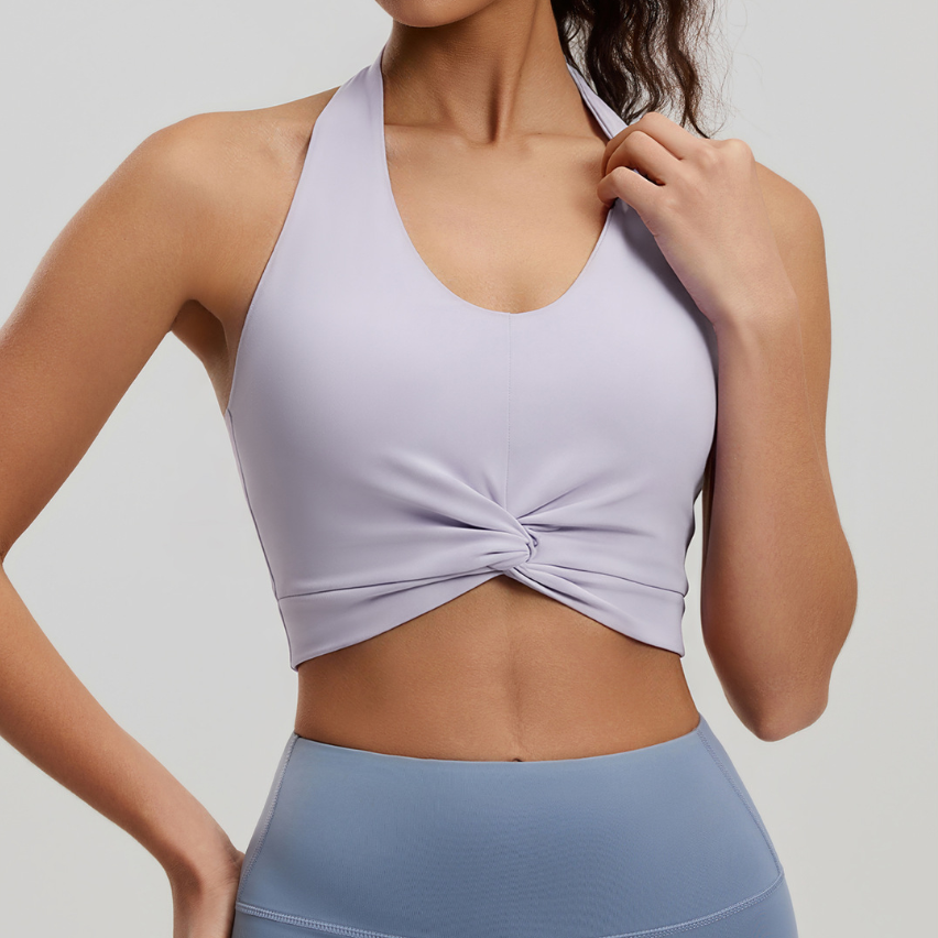 Women's Yoga Tank Top Spandex/Nylon Skinny Fit Breathable Sweat-Wicking Hanging Neck Exposed Back Fitness Wear