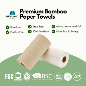 ผ้าขนหนูกระดาษสำหรับห้องครัวทำจากไม้ไผ่พร้อมบรรจุภัณฑ์แบบย่อยสลายได้สำหรับการค้าปลีกและส่ง - Product Image 3