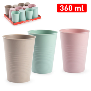 Bicchiere in Plastica Plasticforte 360 Ml, Resistente e Riutilizzabile, per Uso Domestico, Colori Assortiti - Product Image 1