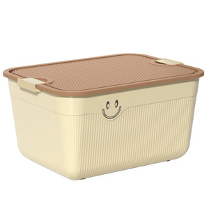 Plastic <b>Storage</b> <b>Box</b> With Lid Rectangle Milk Coffee Color For Home <b>Kitchen</b> Food Snacks Clothing Organization - Product Image 5