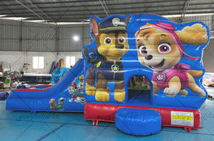 Château Gonflable Miniature Intérieur/Extérieur pour Enfants, Combo Toboggan et <span class=keywords><strong>Trampoline</strong></span> Pat' Patrouille - Product Image 2